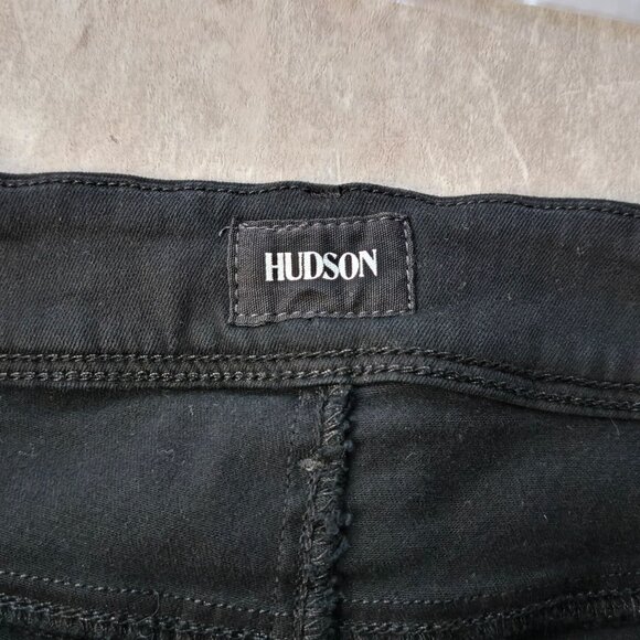 Hudson Collin Skinny Jeans Flap Pocket Mid Rise Black Stretch Denim Size 31 - Picture 12 of 13